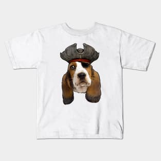 Basset Hound Pirate Kids T-Shirt